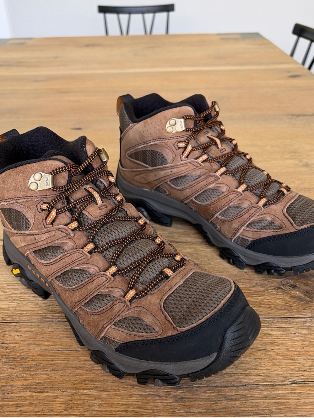 Merrell Moab 3 Mid Waterproof Hiking Boots - Brown & Black - Picture 8 of 8